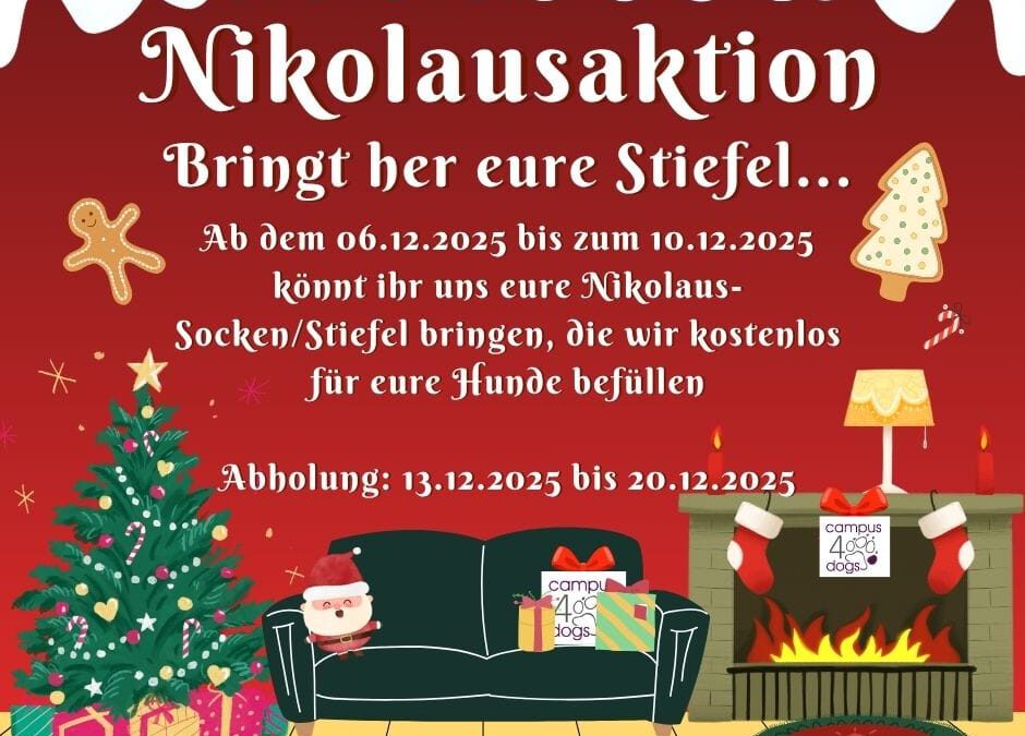 Bringt her eure Socken,……. der Nikolaus kommt zum Campus4Dogs