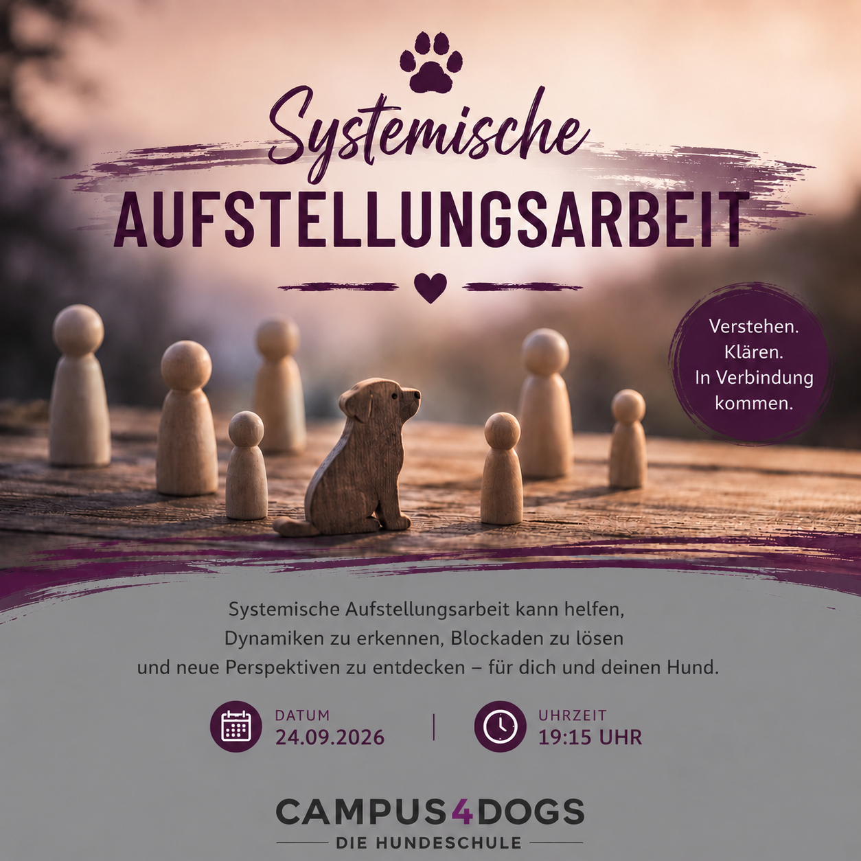 Systemische Aufstellungsarbeit für Mensch und Hund bei Campus4Dogs in Bad Laer