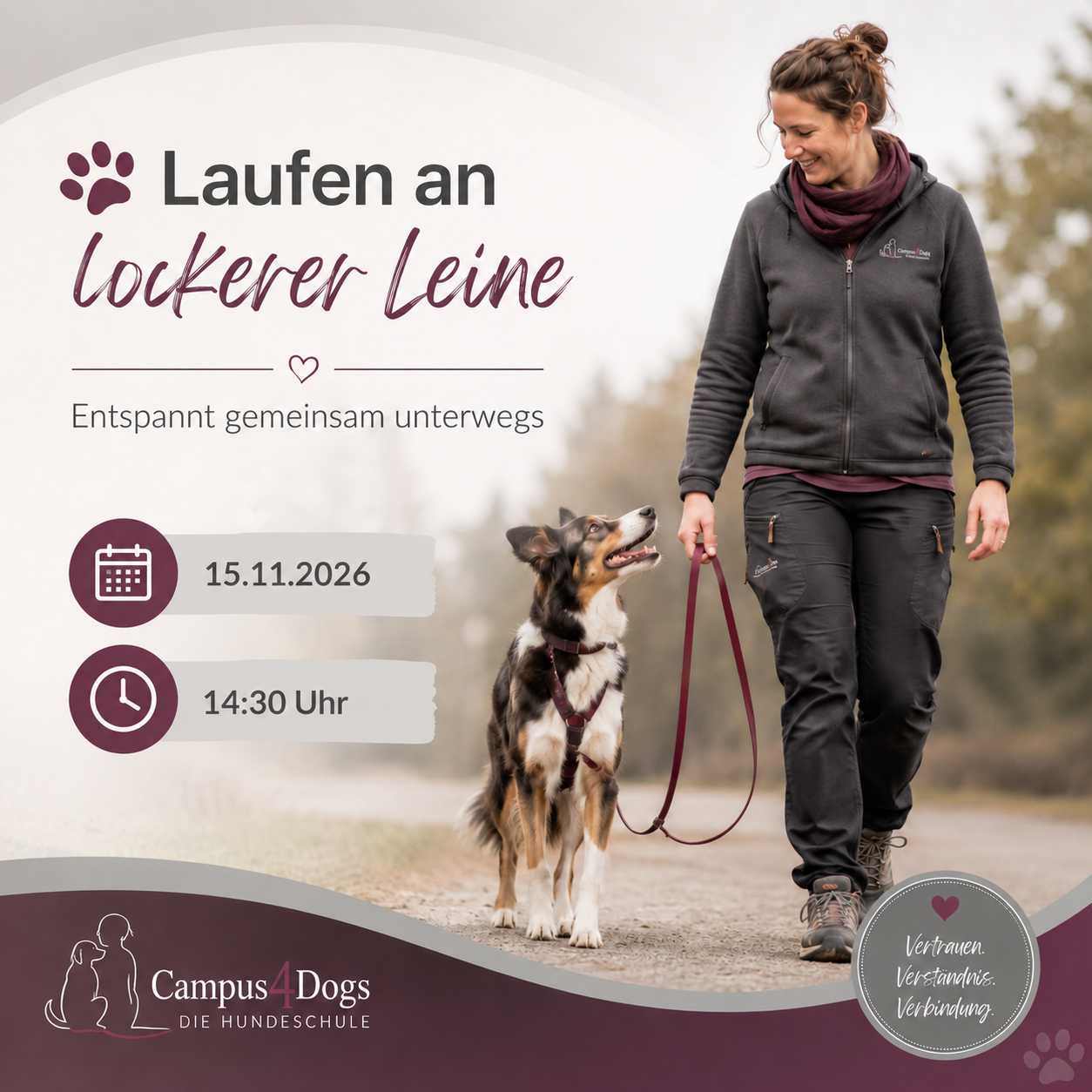 Laufen an lockerer Leine – Campus4Dogs Bad Laer
